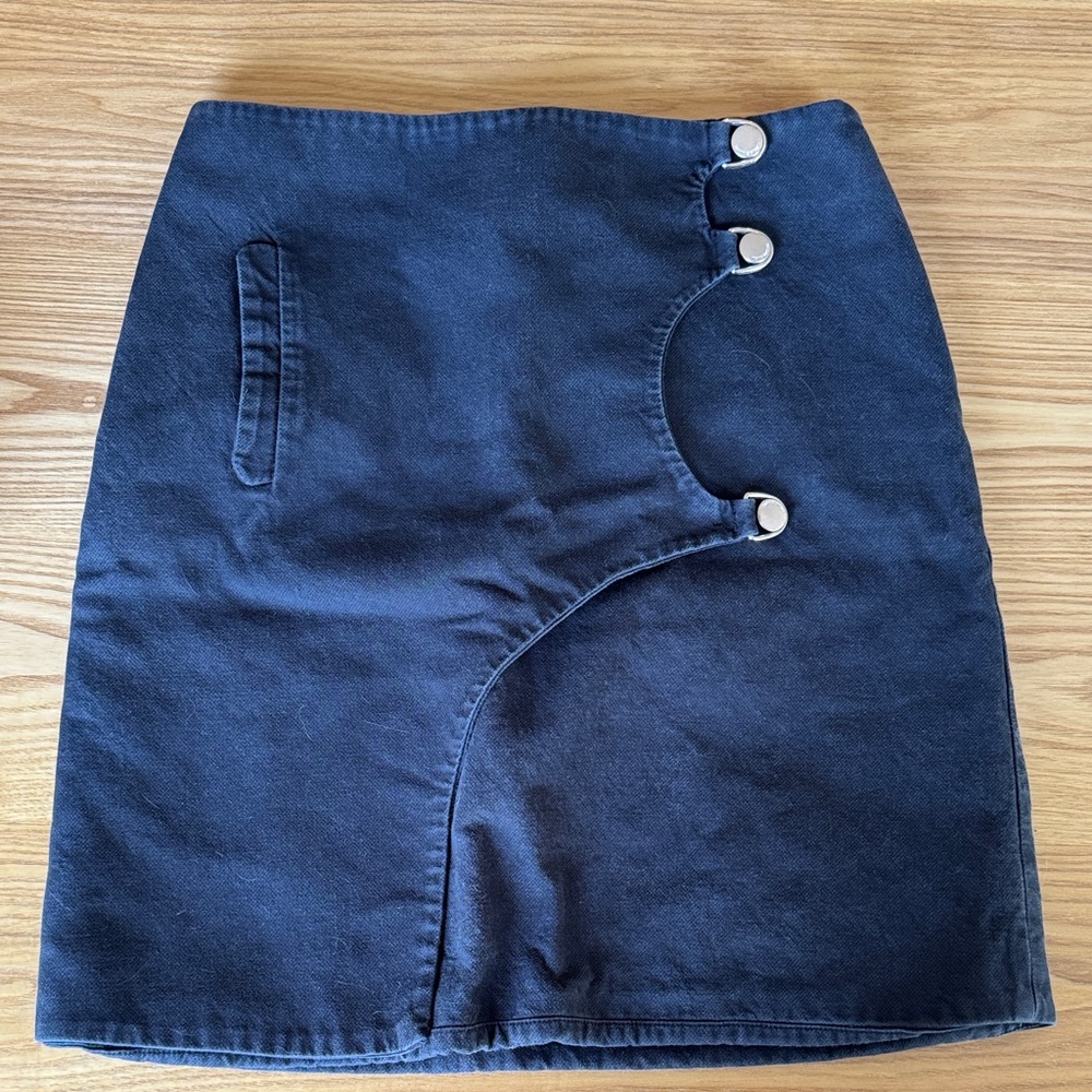 Opening Ceremony Black Button-Detail Mini Skirt